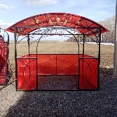 Четырёхугольная беседка с перилами в стиле лофт