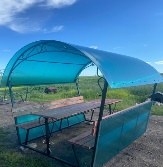 Беседка стандарт с закрытыми боковинами до середины